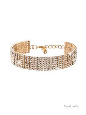 Gold Plated Crystal Rhinestone Adjustable Bracelet Bridal Jewelry